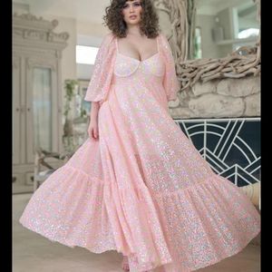 NWT Selkie Pastel Rainbow "The Sequin Princess Ritz Gown" in Size Large